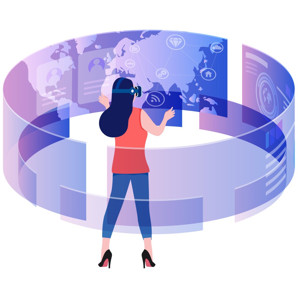 Employee working using Artificial Tech - Interactive Design