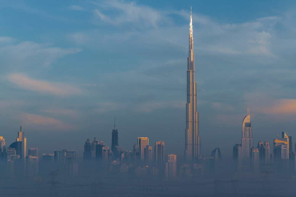 Dubai skyline during early morning
