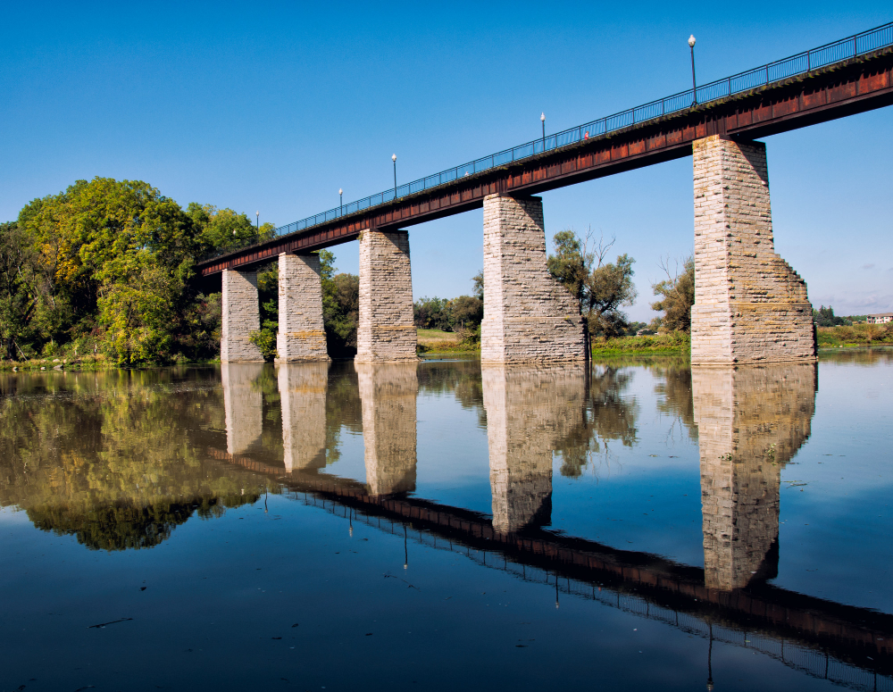 Landscape with brick bridge